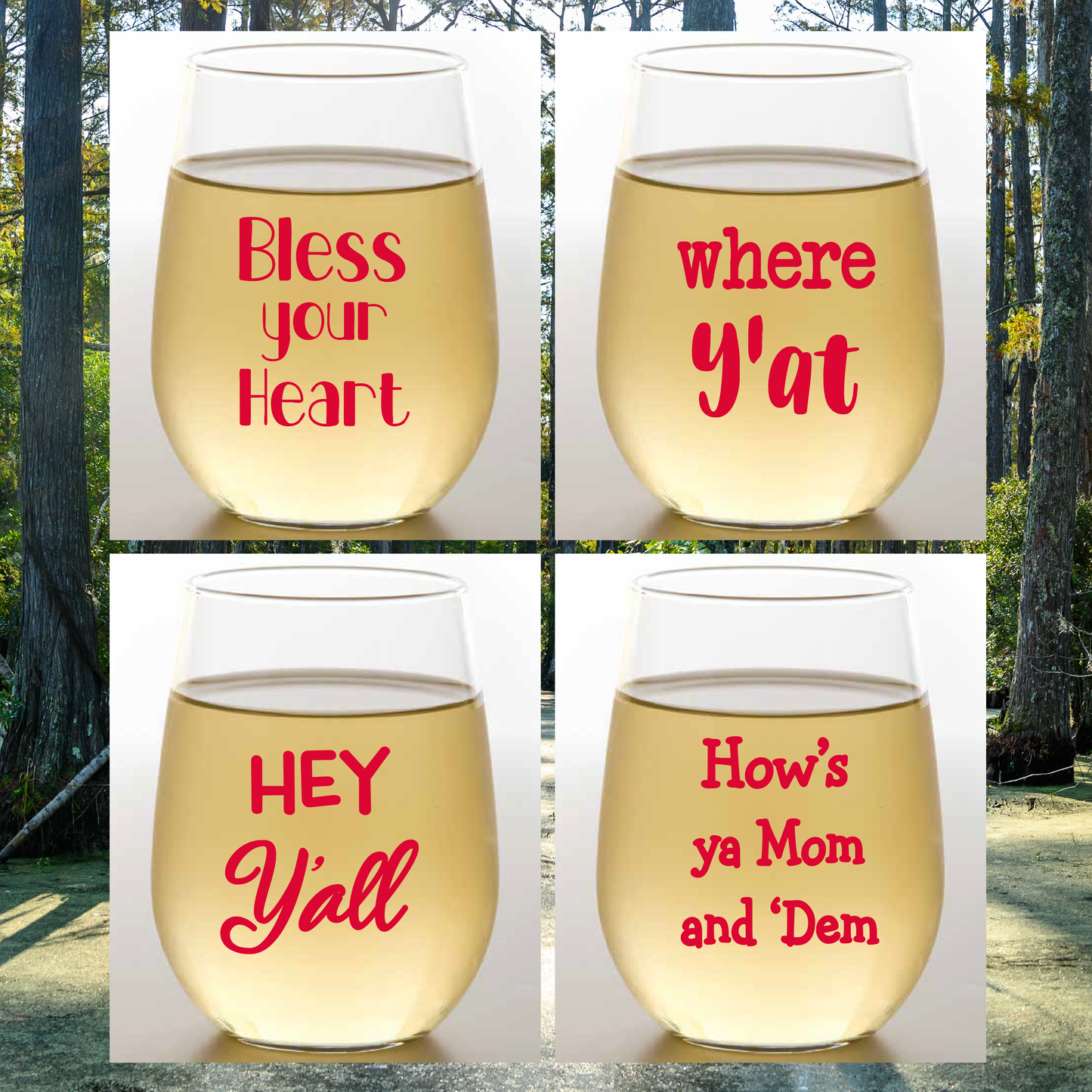 SOUTHERN SAYINGS Wine Glasses 2pk