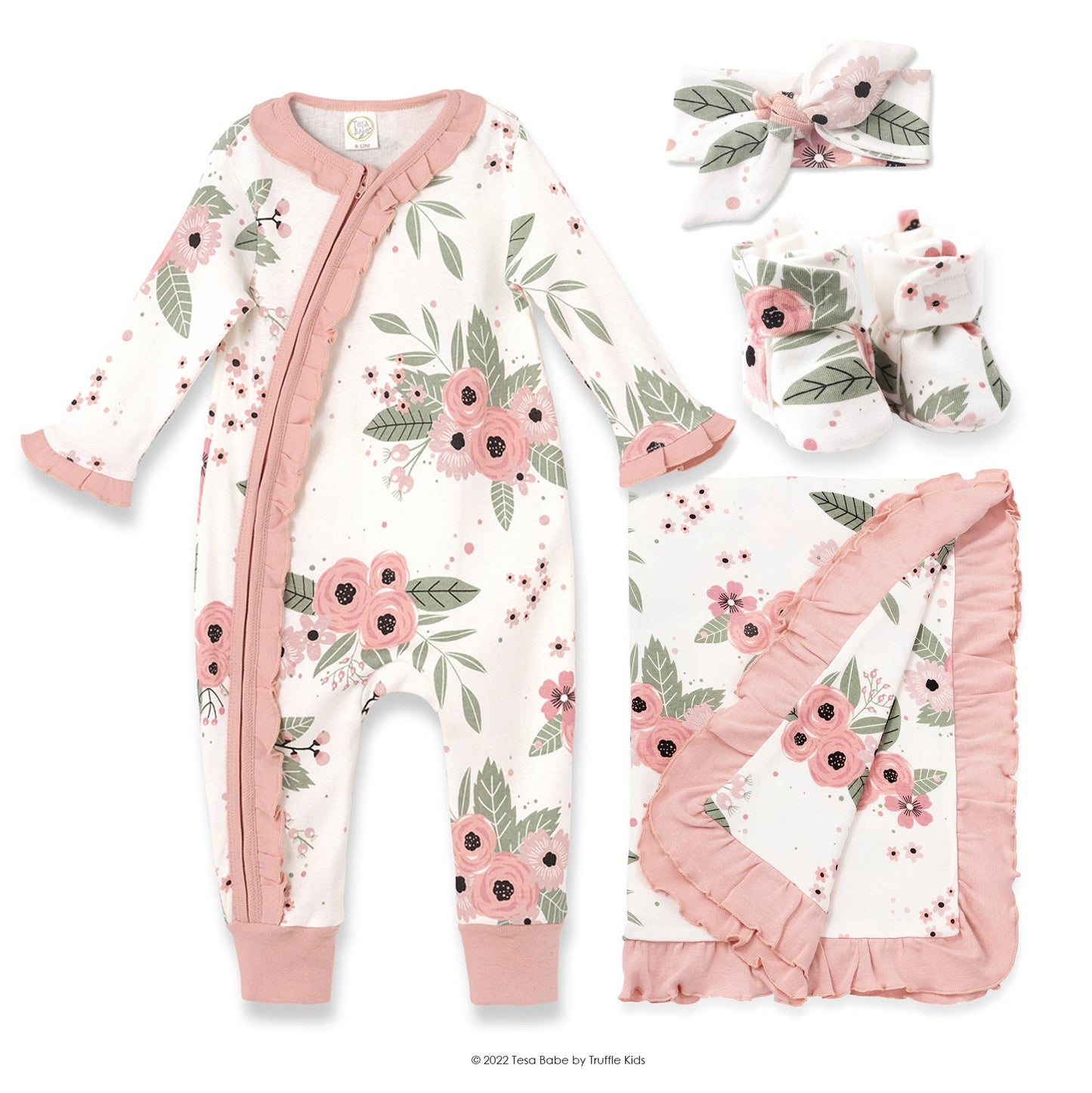 Baby Girl's Jardin Cotton Zippered Romper