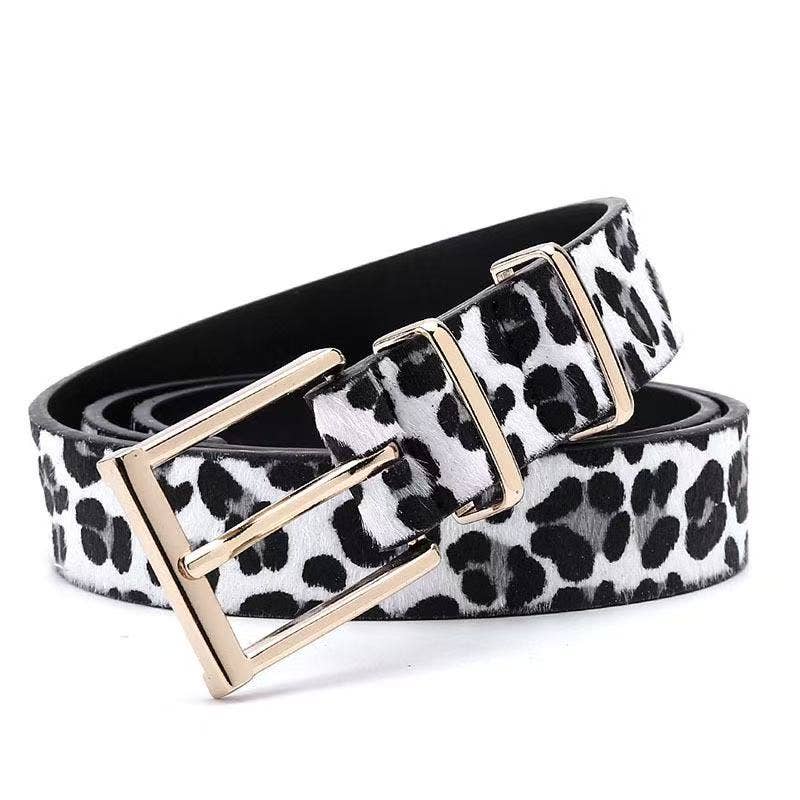 Leopard belt: White / One size