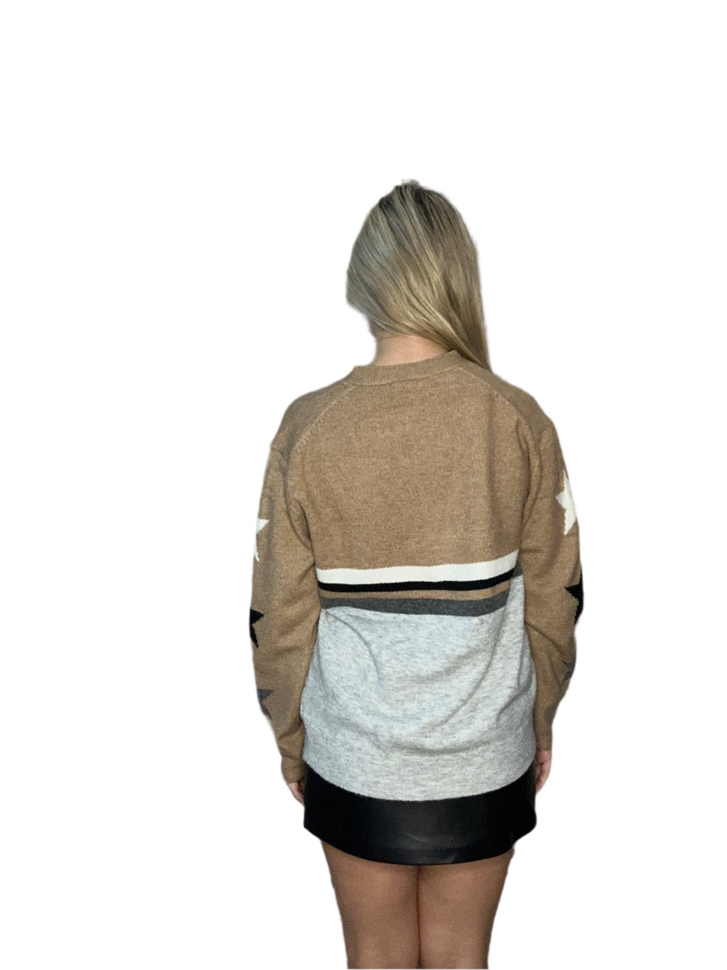 Star Sleeve Button Down Cardigan