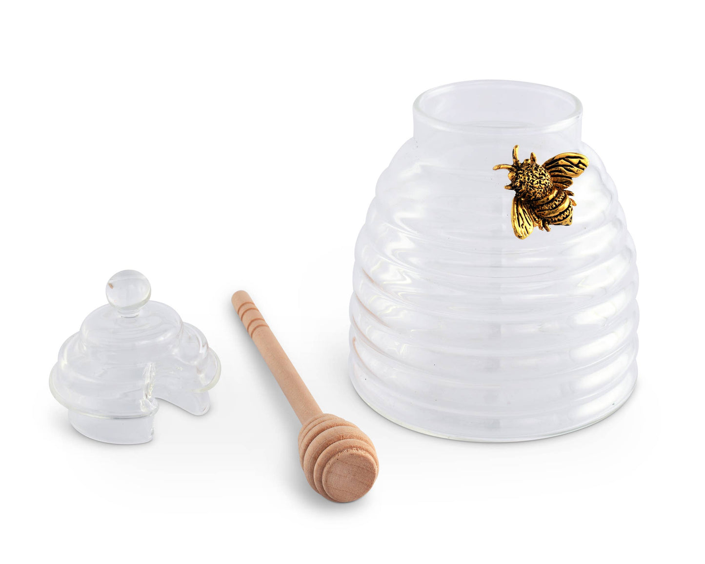 Gold Bee Honey Jar with Dipper