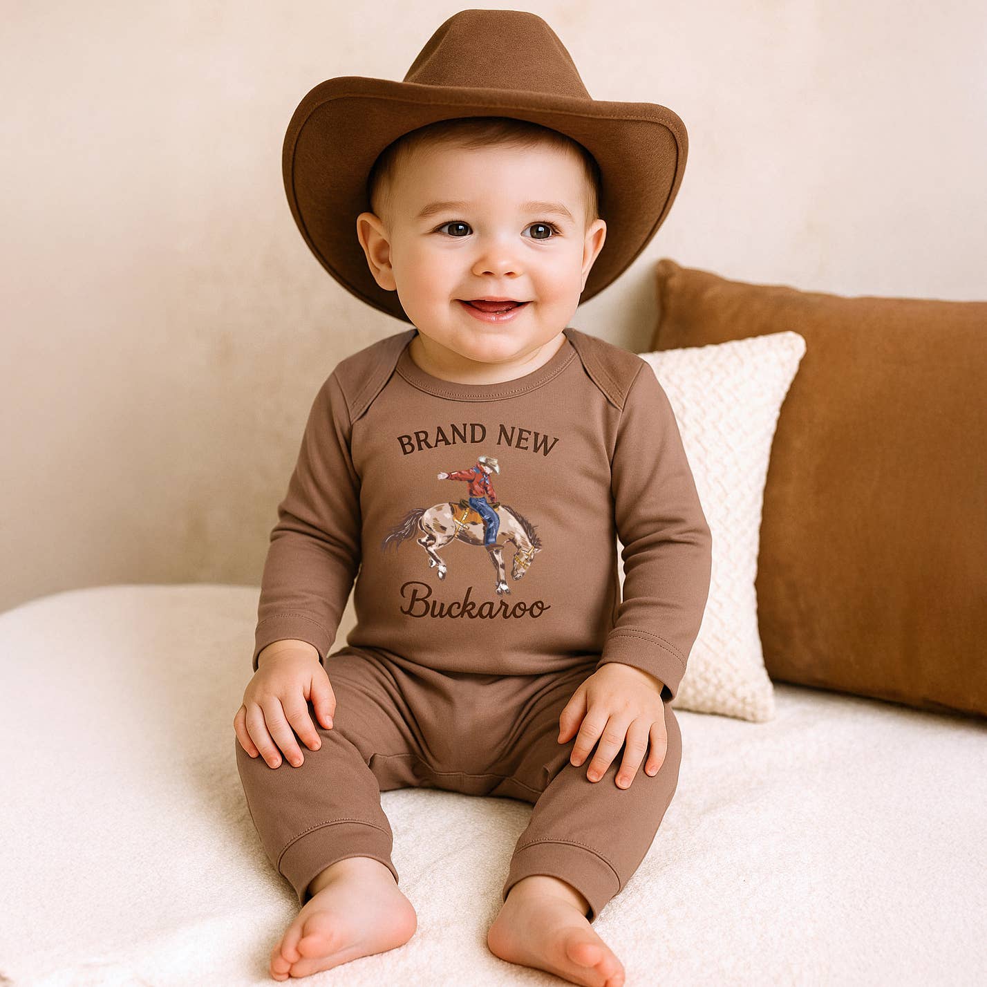Brand New Buckaroo Baby Boy Western Cowboy Cotton Romper