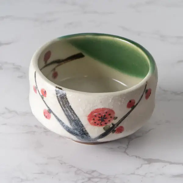 Ume Plum Blossoms Mini Matcha Bowl 8oz 3.75"D x 1.5"H