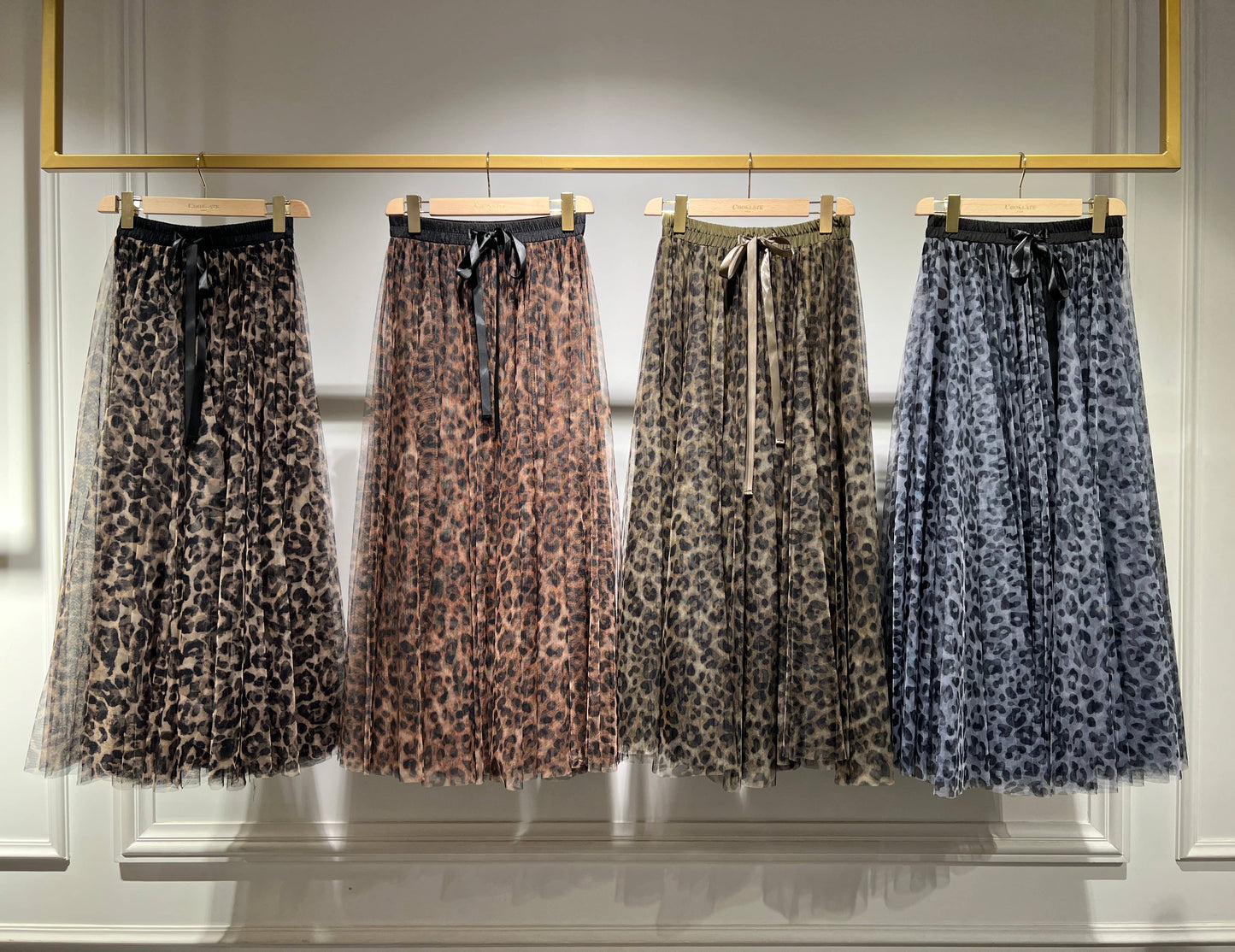 Aria tulle skirt in large leopard print