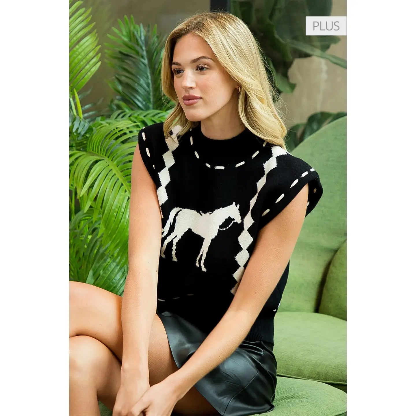 Black and White Horse Vest