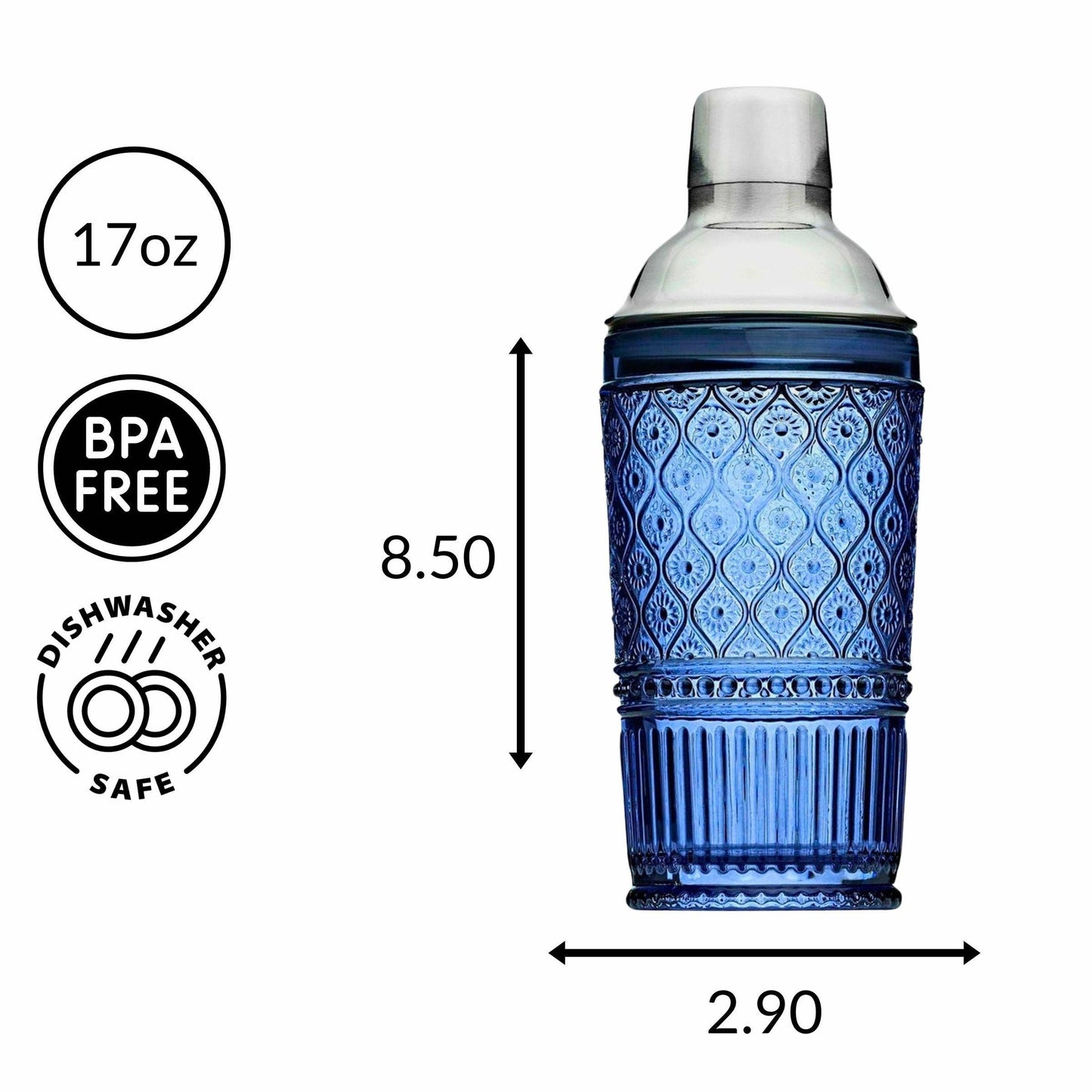 Claro Blue Cocktail Shaker