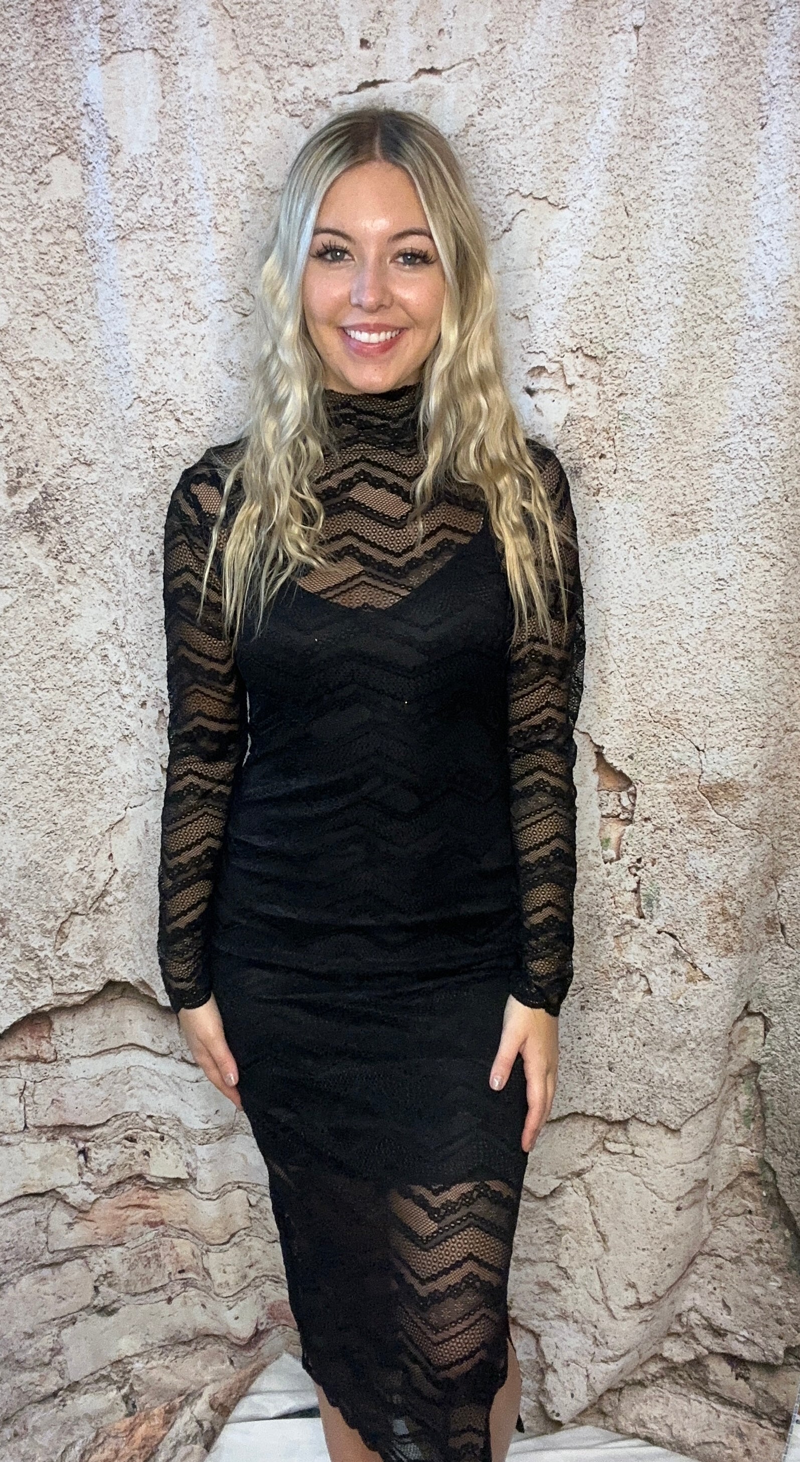 Steve Madden Vivienne Lace Turtleneck Long Sleeve Bodycon Maxi Dress Nikko Blu Boutique Steve Madden Vivienne Lace Turtleneck Long Sleeve Bodycon Maxi Dress Nikko Blu Boutique