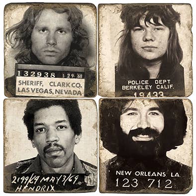 Mugshot II - Tumbled Marble Coasters Set/4