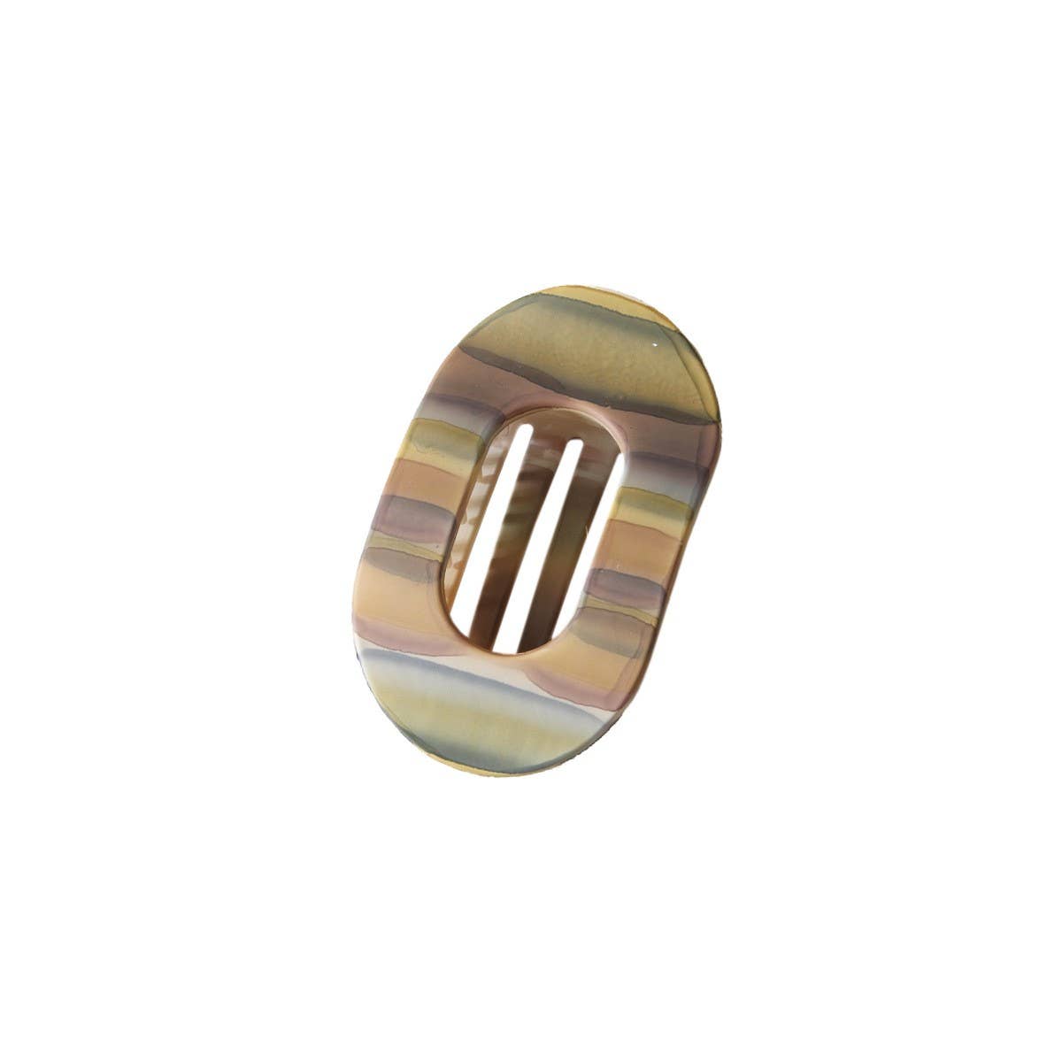 IRIDESCENT OVAL HAIR CLAW CLIP STRONG GRIP