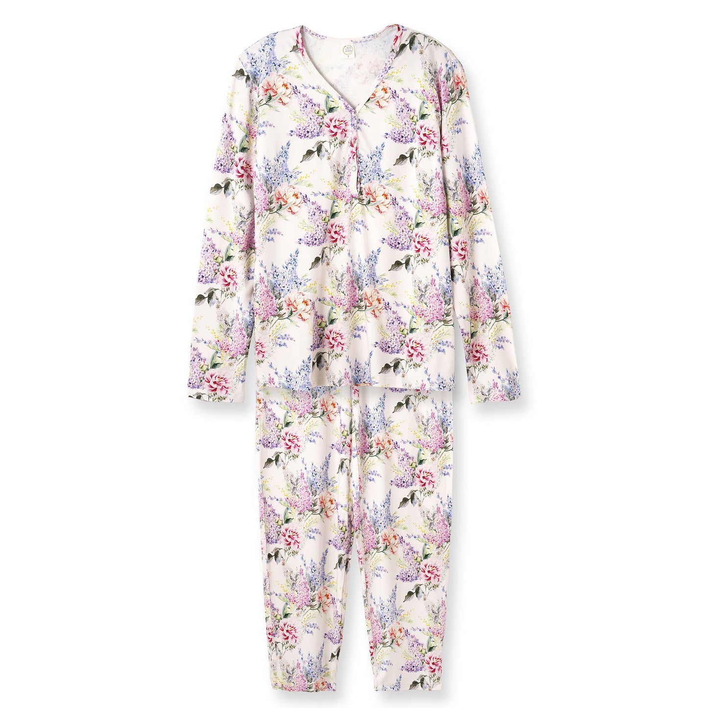 Dream Blossom Bamboo Women’s Pajama Set- Watercolor Floral