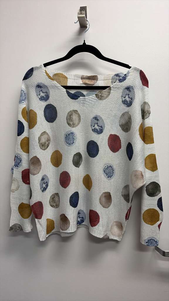 Italian OS Multicolour Polka Dot Knit Sweater