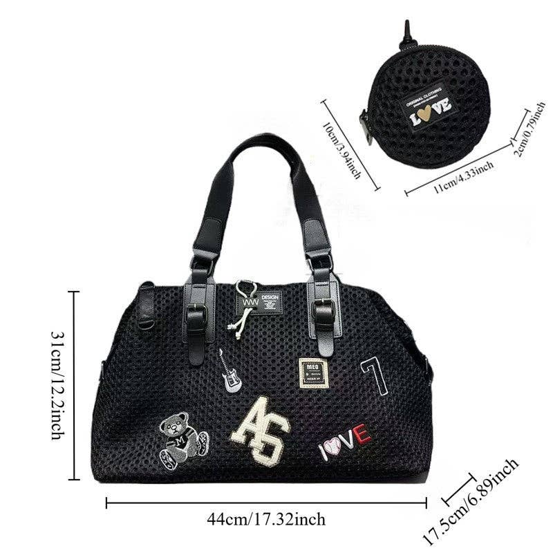 Nylon Tote Travel Bag w/Mesh Panel