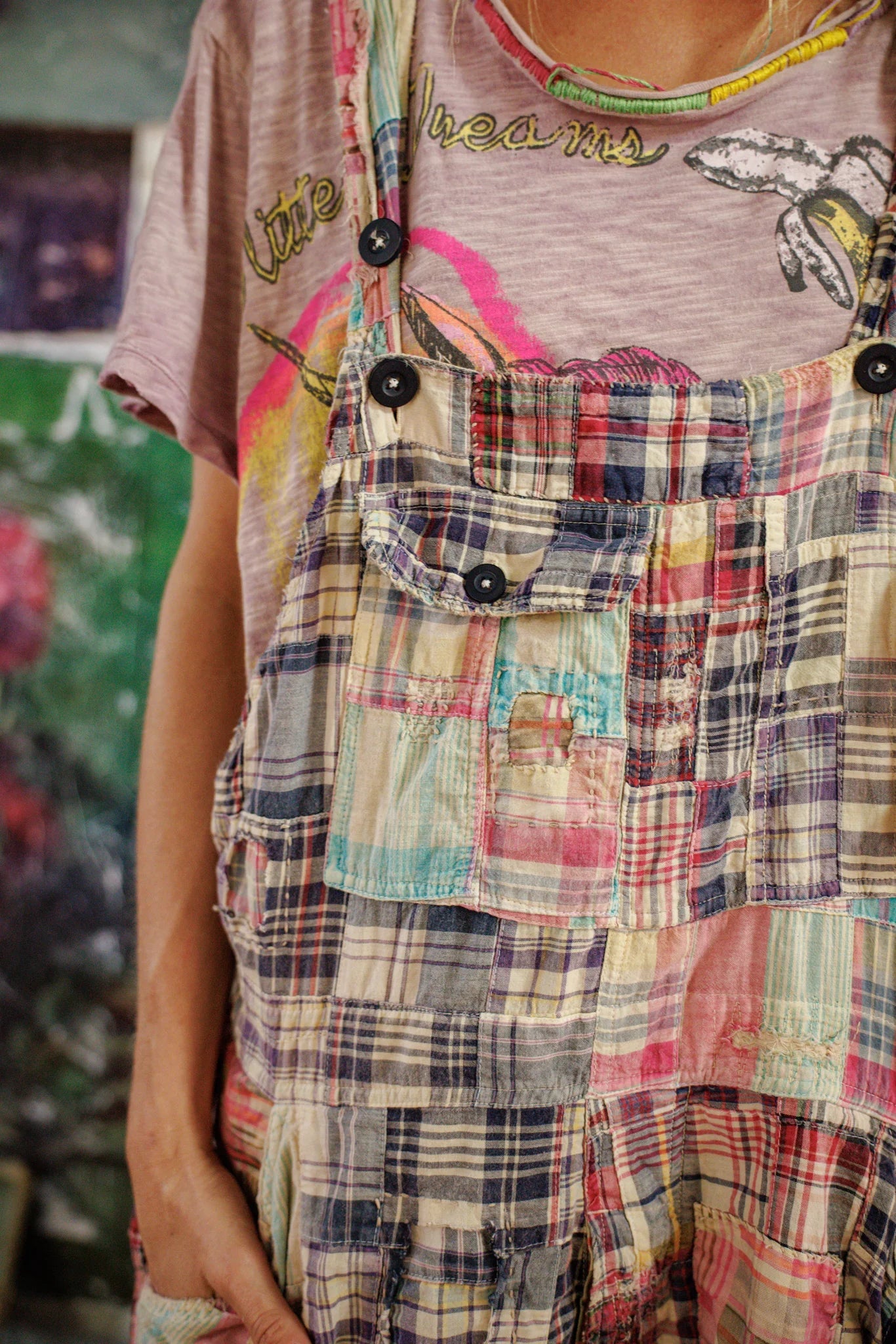 Magnolia Pearl OVERALLS 073-MADRB-OS Patchwork Love Overalls