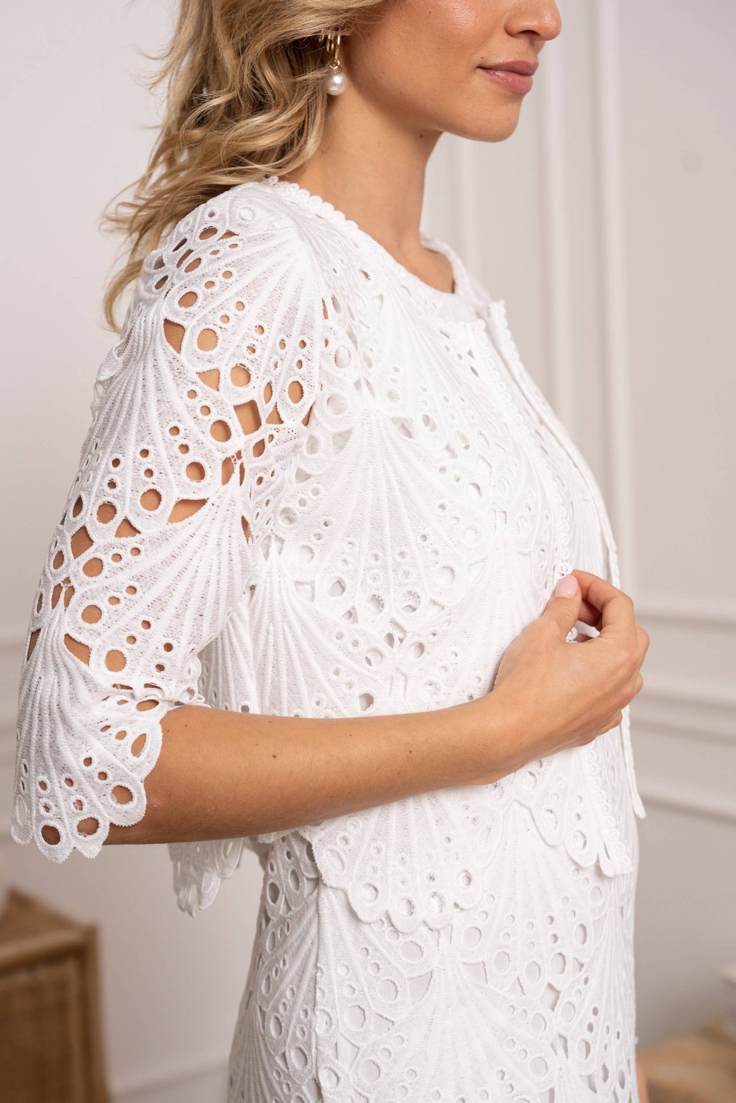 Selena Bolero Jacket in Guipure Lace