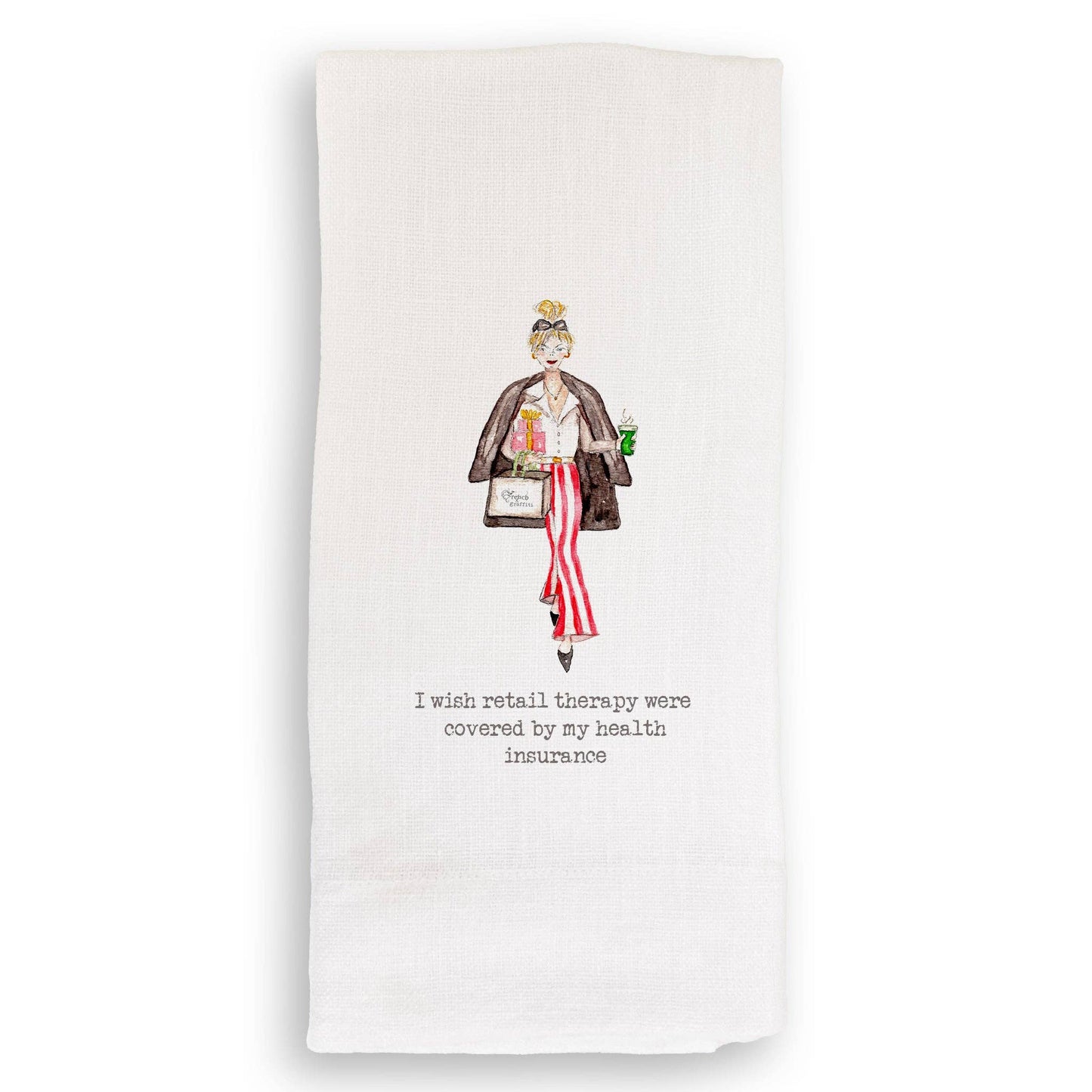 Retail Therapy Shopper Girl: Dishtowel