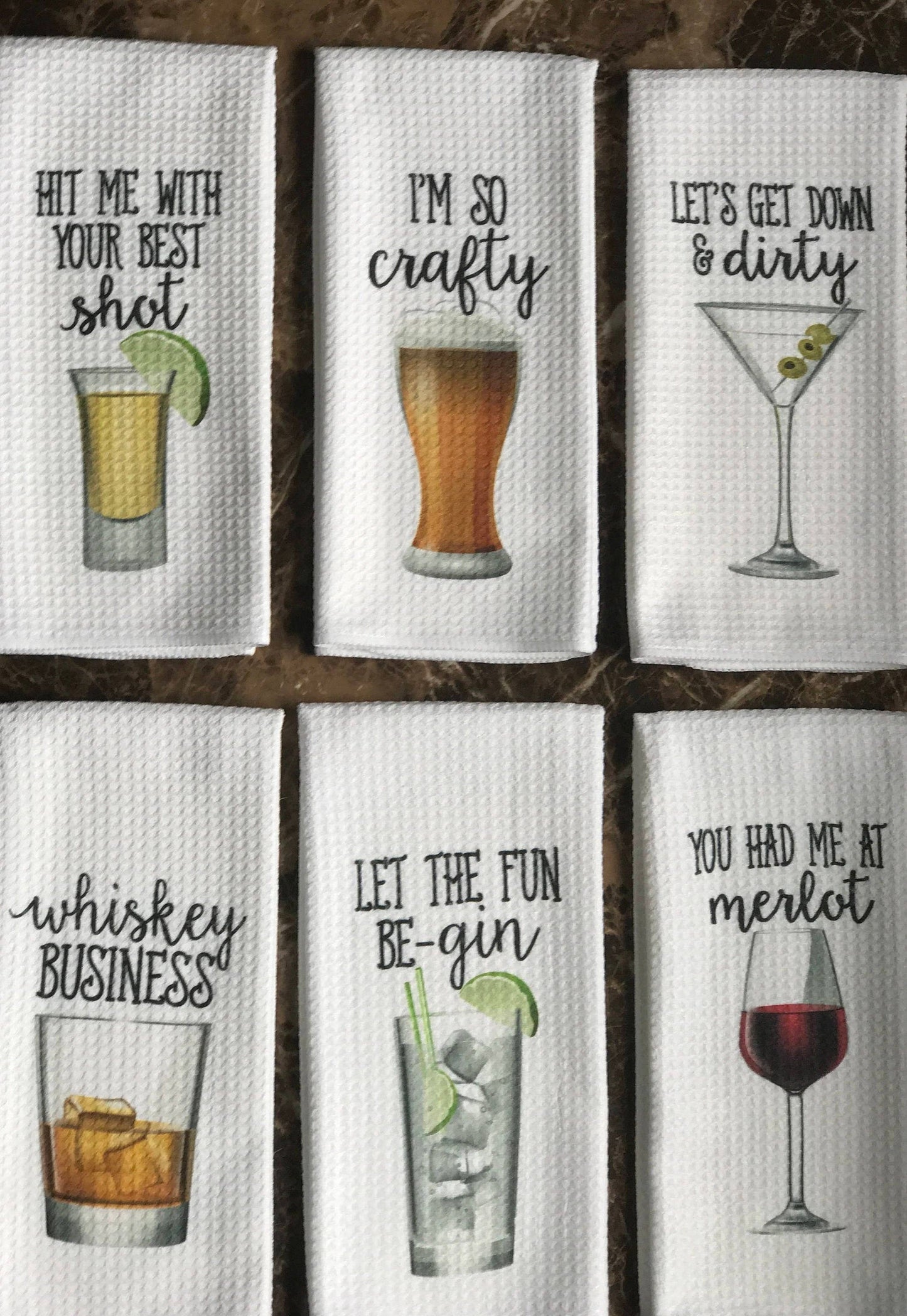 Alcohol Bar Towels: Had Me at Merlot