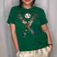 Queen of Sparkles Green and Gold Baseball T