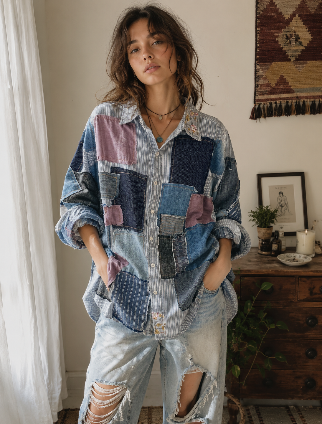 Jaded Gypsy Patched in Dreams Top