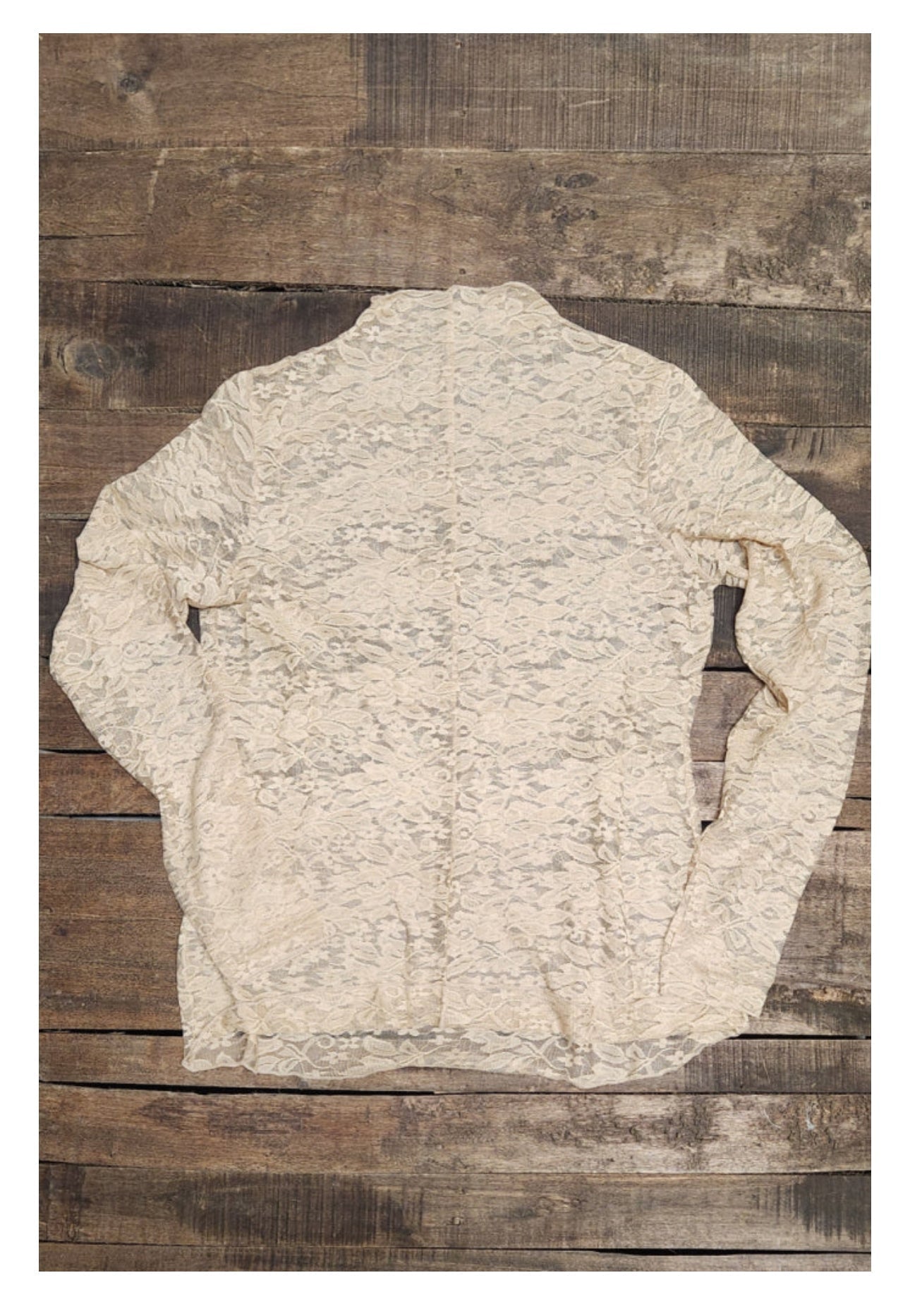 Trellis Vines Lace Top - Parchment