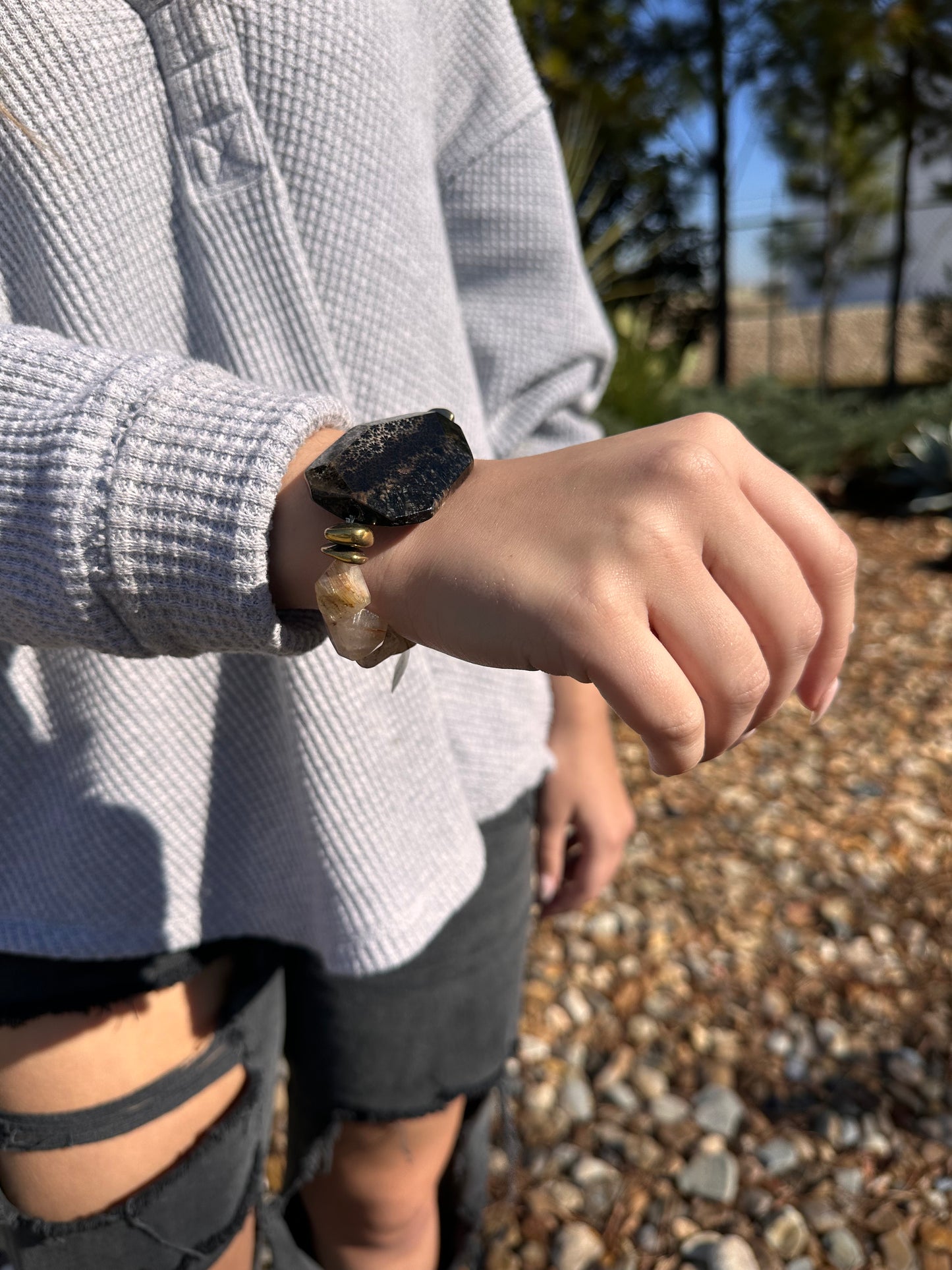 Black Jasper Statement Bracelet