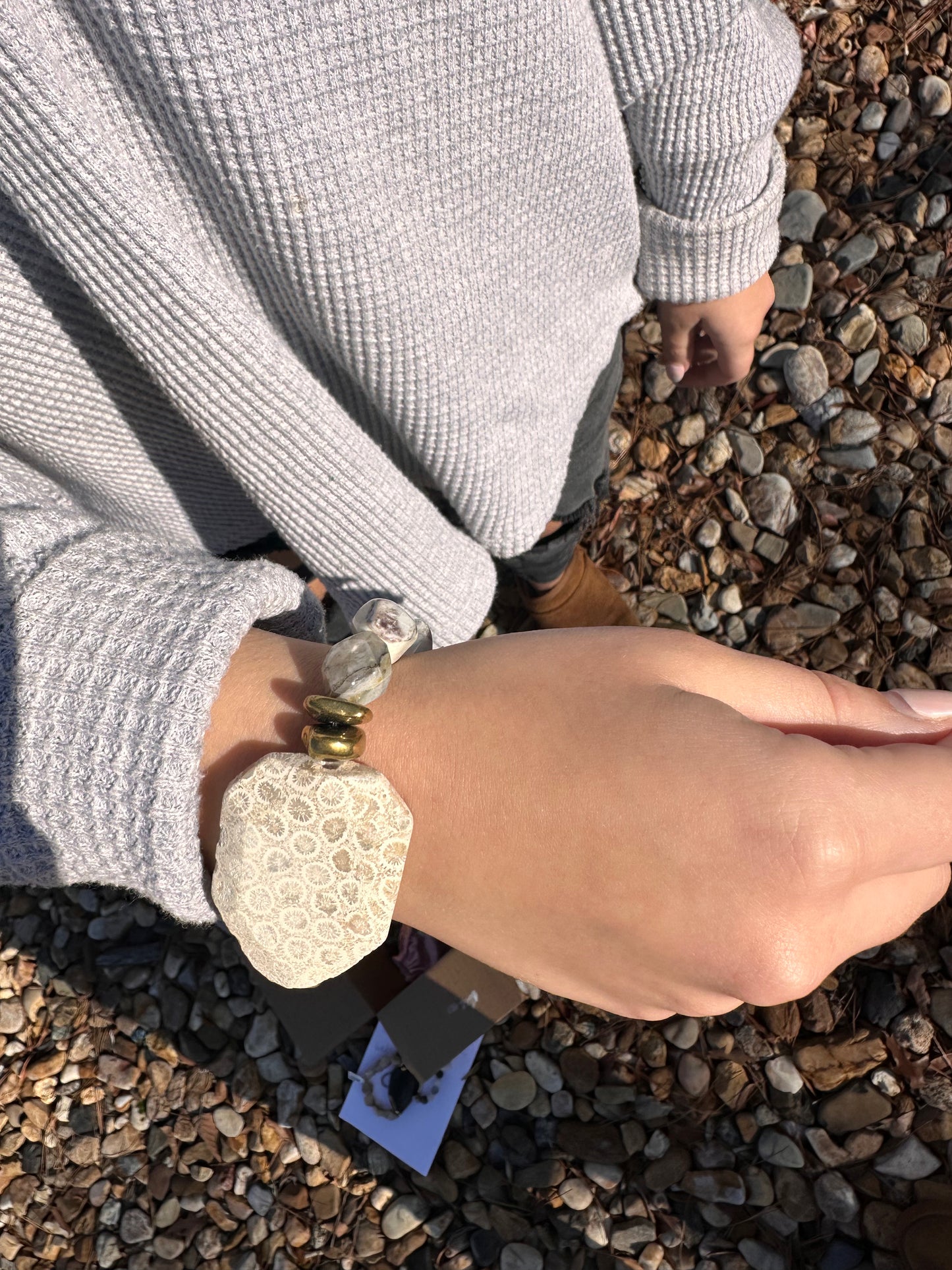 Fossilized Coral Statement Bracelet