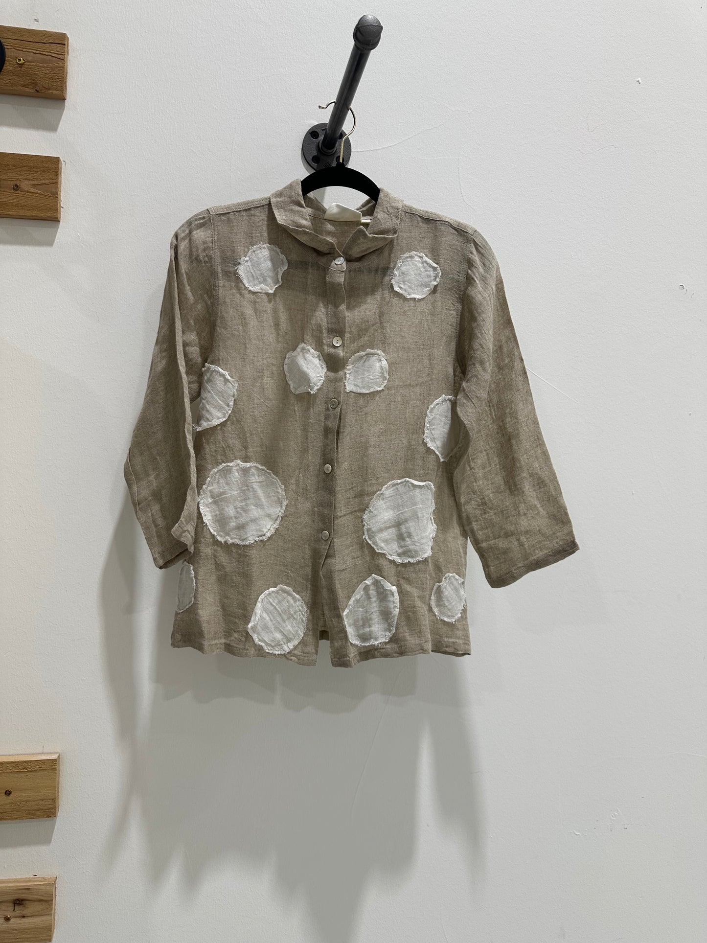 Linen Polka Dot Short Jacket