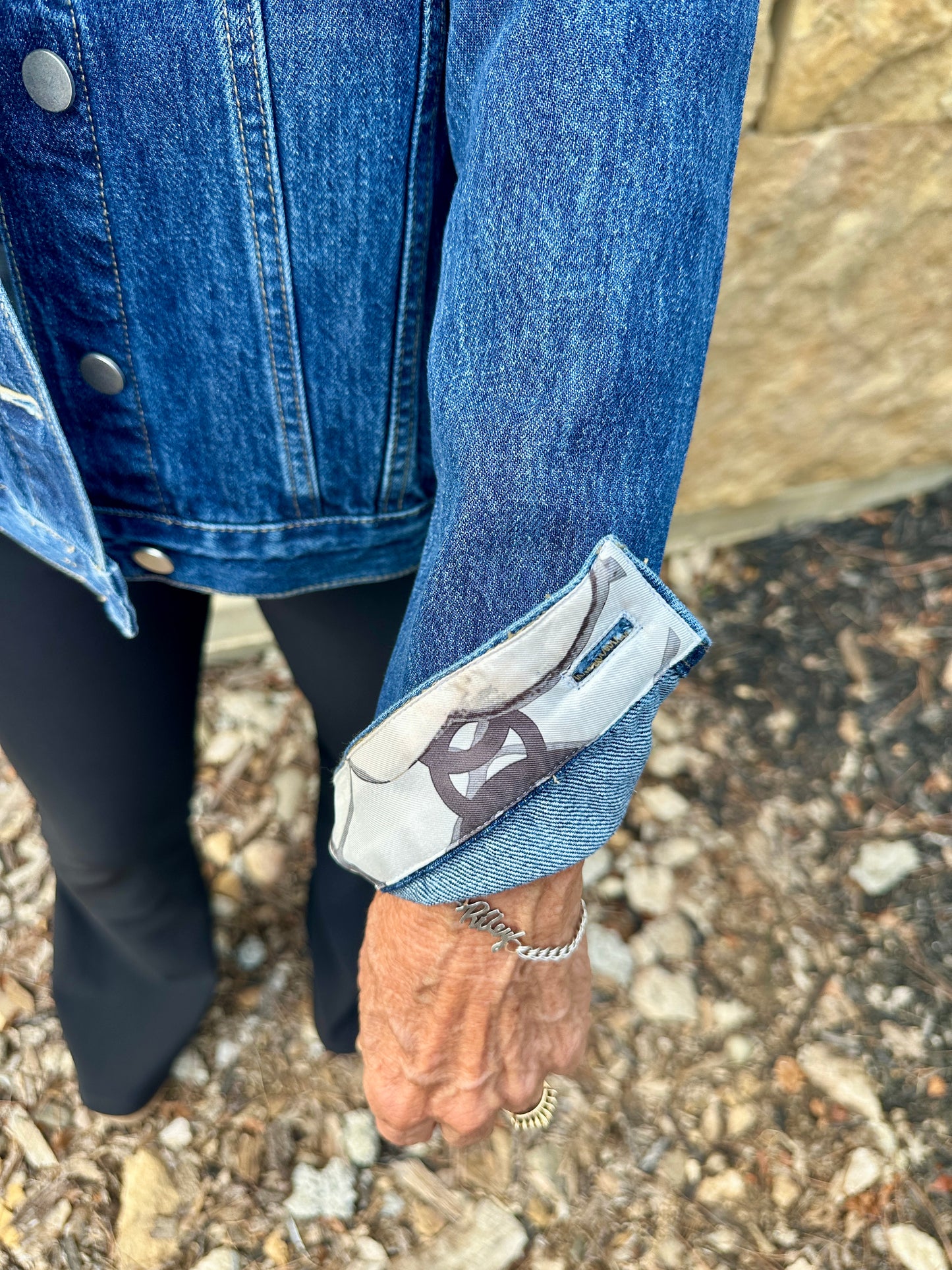 White and Black Chanel Scarf Jacket