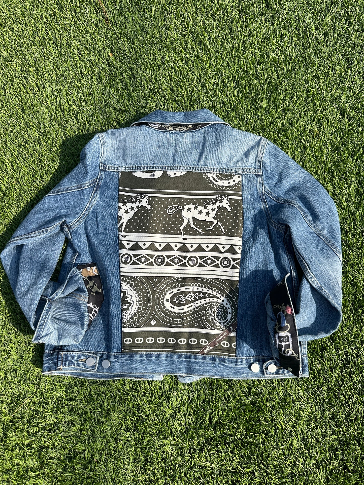 Hermes Olive Bandana Scarf Jacket