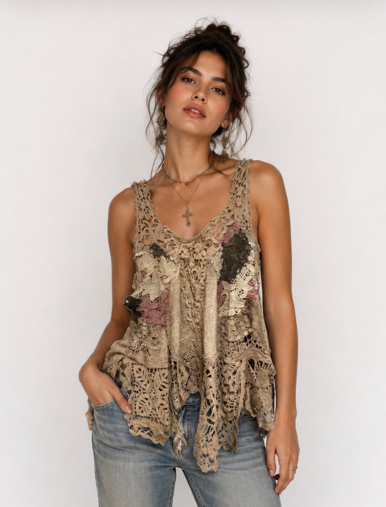 Jaded Gypsy Whispers Lace Tank