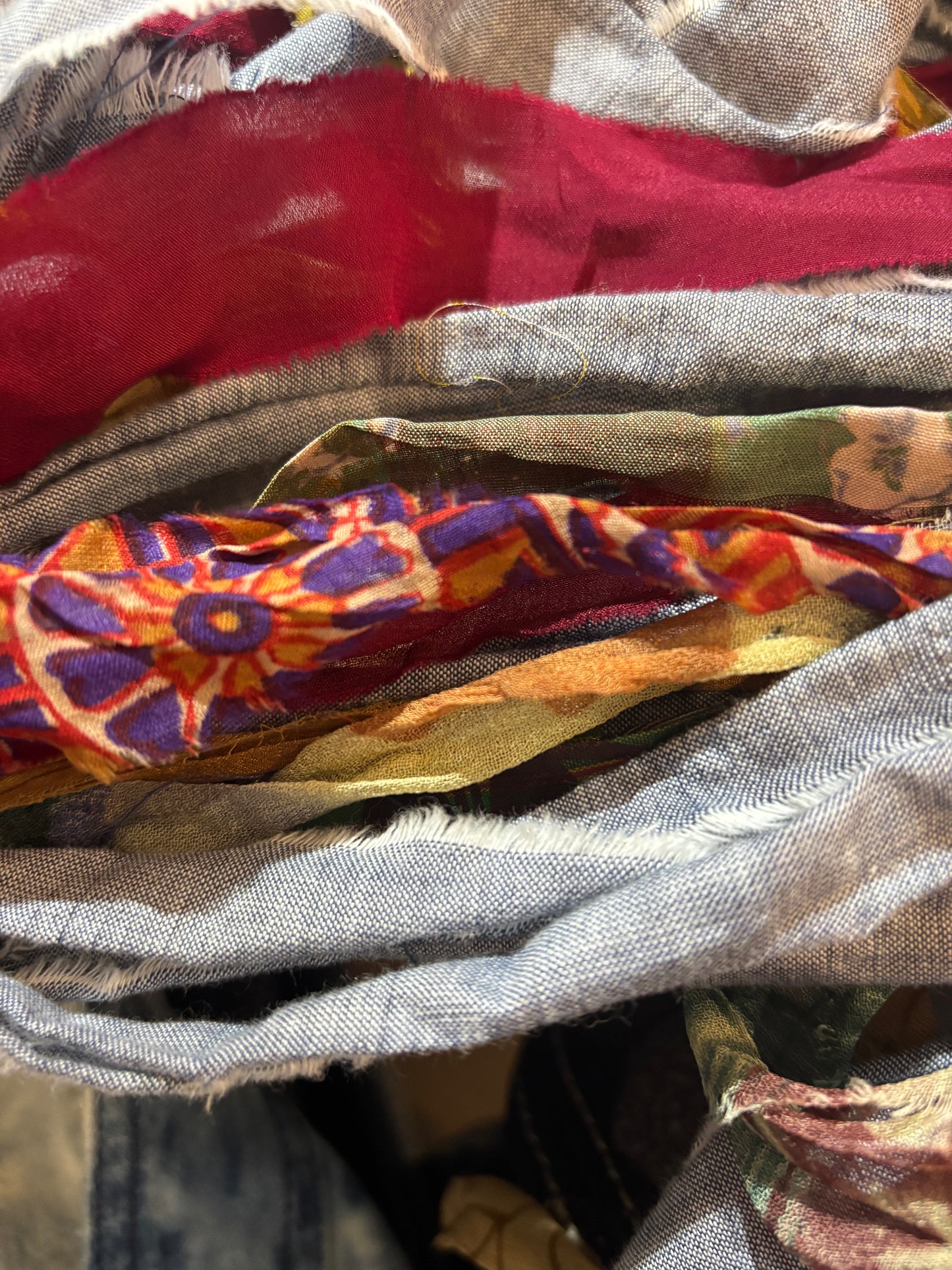 Fringe Scarf in Pumpkin and Fall Colors