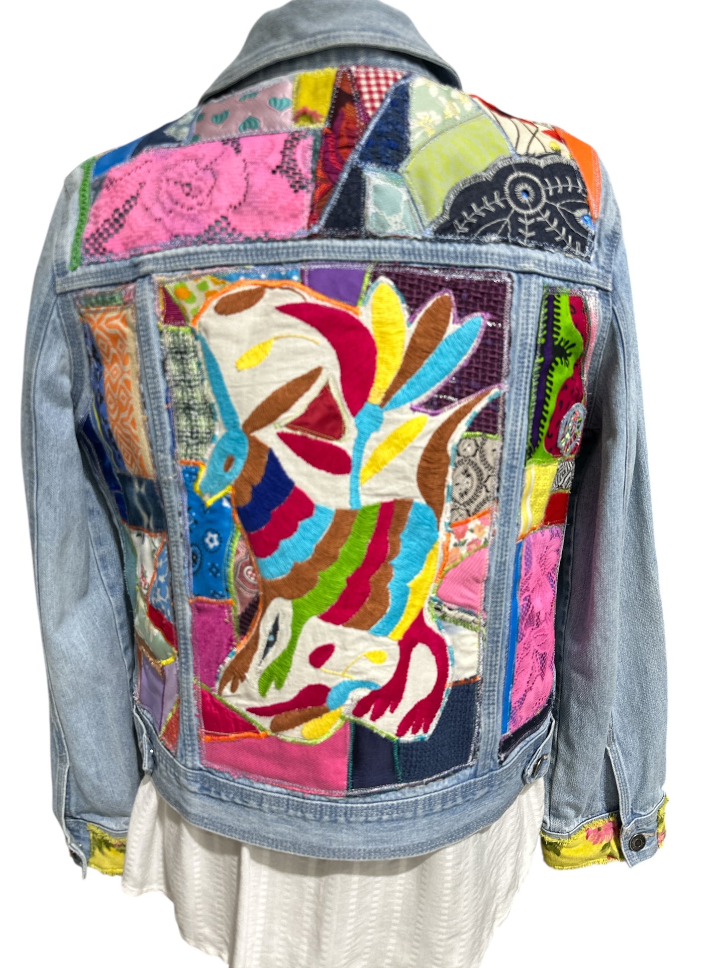 Oates Handquilted Jacket Yellow Floral Sleeve