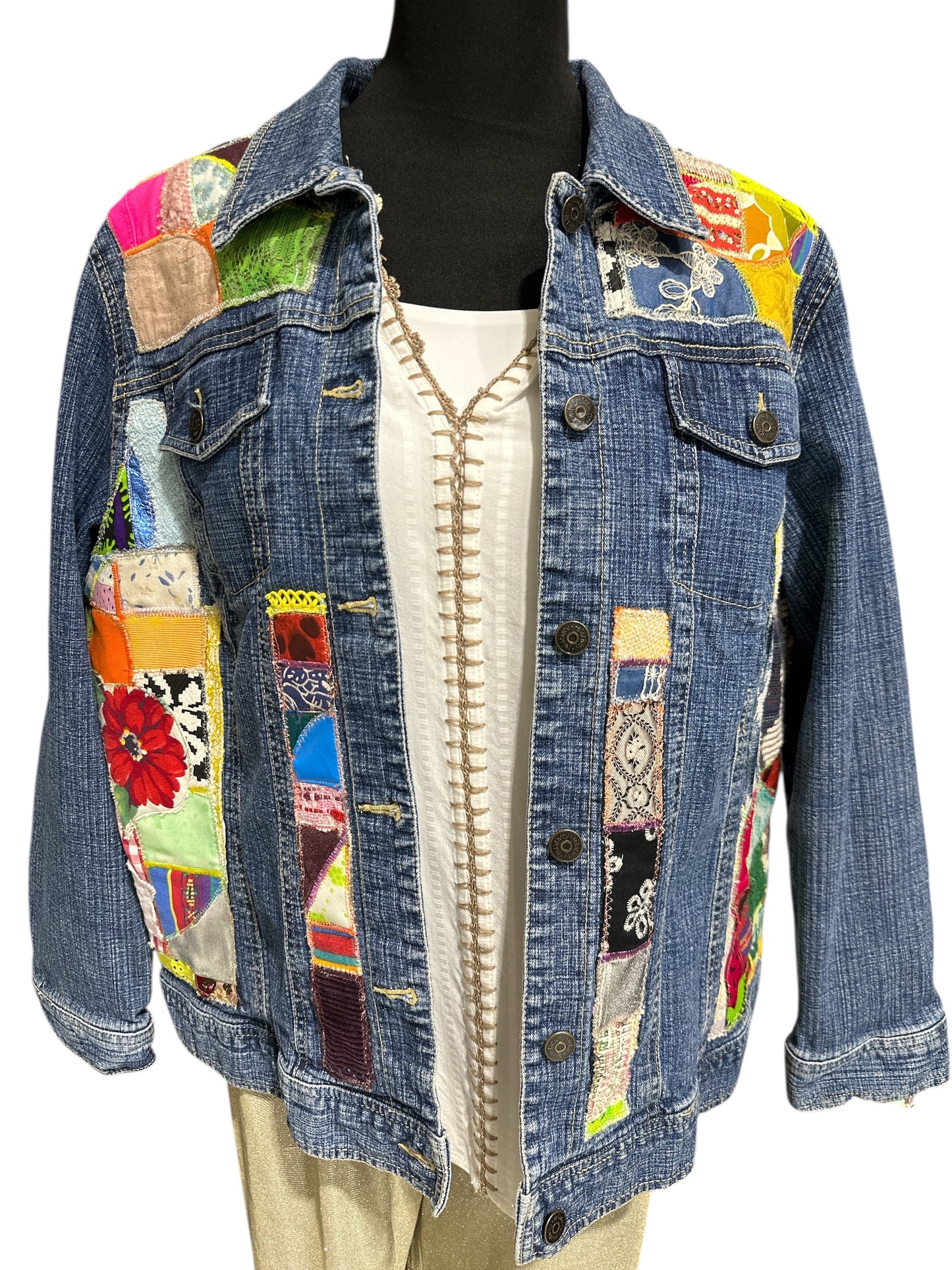 Oates Designer Handquilted Jacket Red Rose