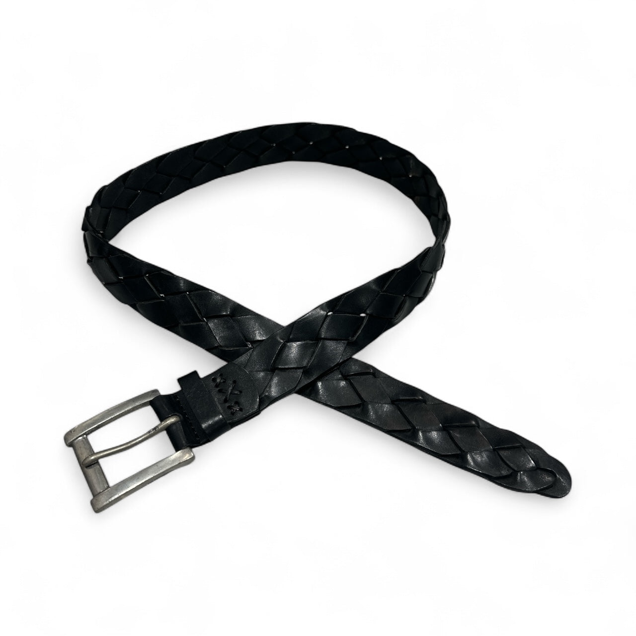 Black Braided Leather Belt