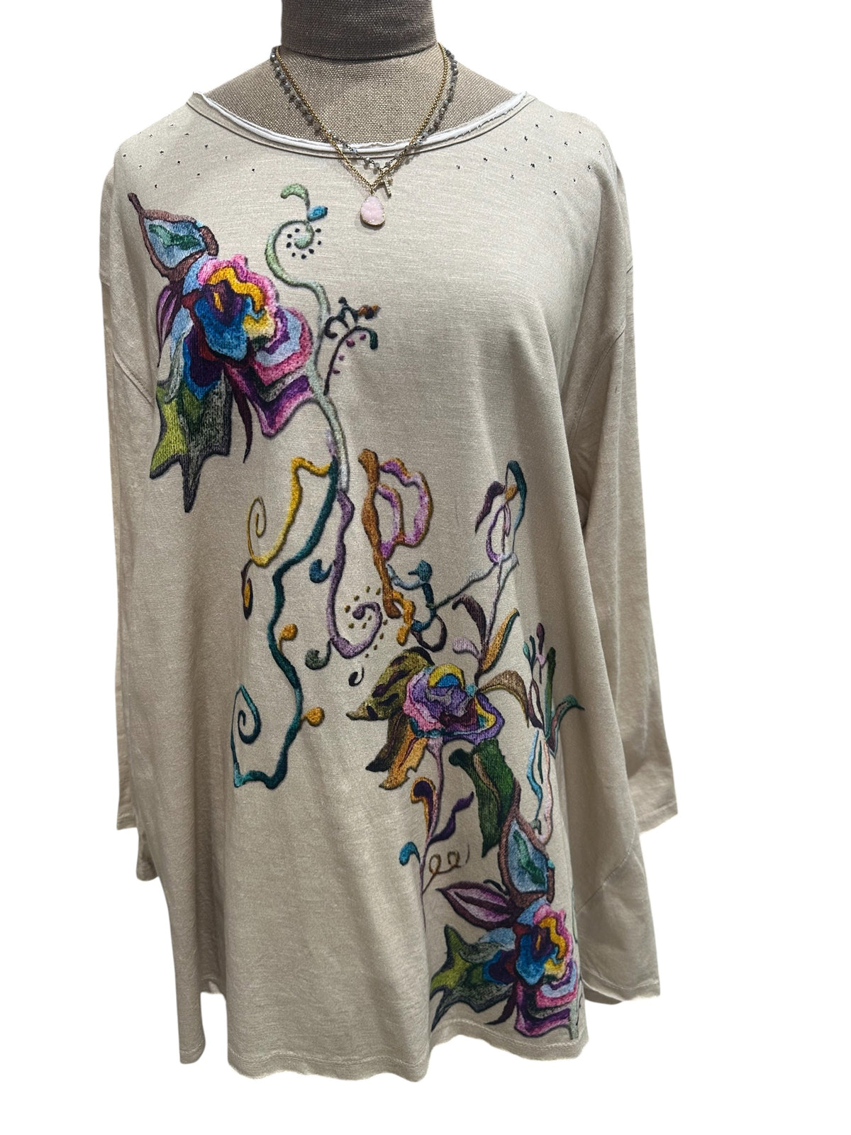 Paper Lace Long Sleeve Printed Floral