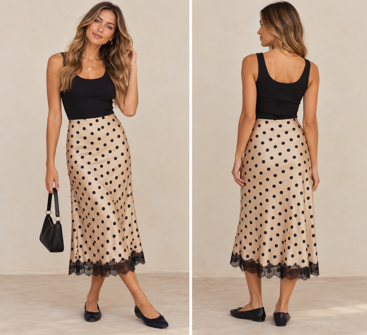 Astrid Satin Lace Skirt