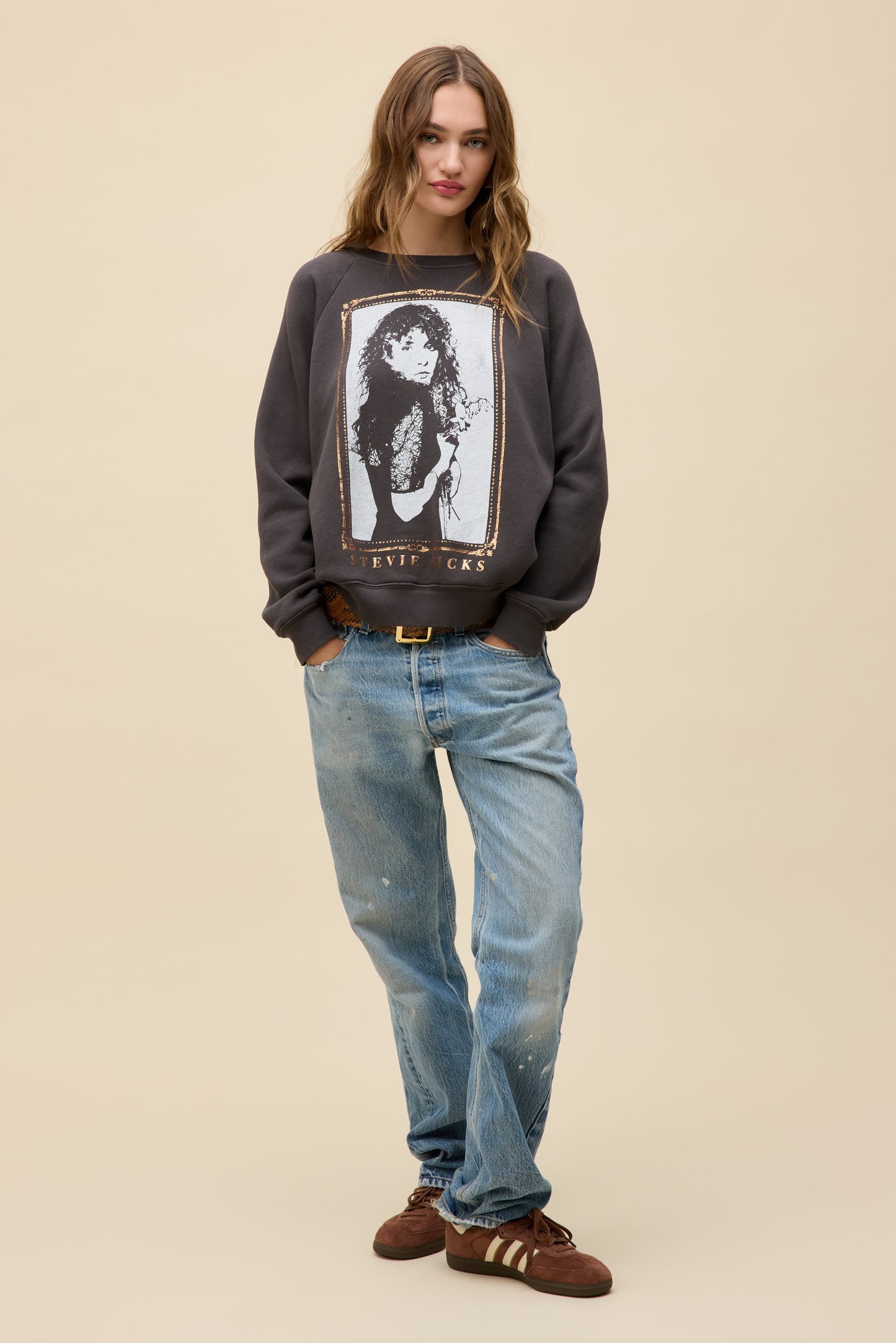 Stevie Nicks Orchid Bouquet Vintage Raglan Sweatshirt