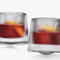 Set of 2 Orbit Spinning Double Old Fashion Glasses
