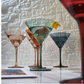 Set of 6 -10 oz Colorful Martini Glasses