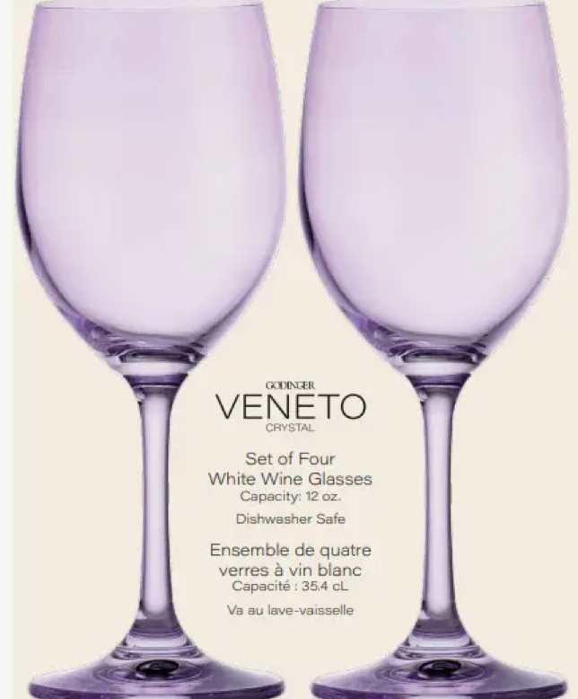 Set of 4- Veneto White Wine Glasses