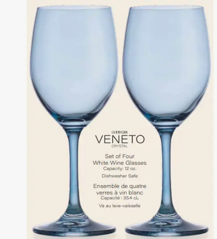Set of 4- Veneto White Wine Glasses