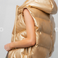 Gold Faux Leather Puffer Vest
