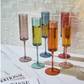 Set of 6- Muted Rainbow Champagne Flute Set