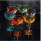 Set of 6 Colored Coup Art Deco Glasses