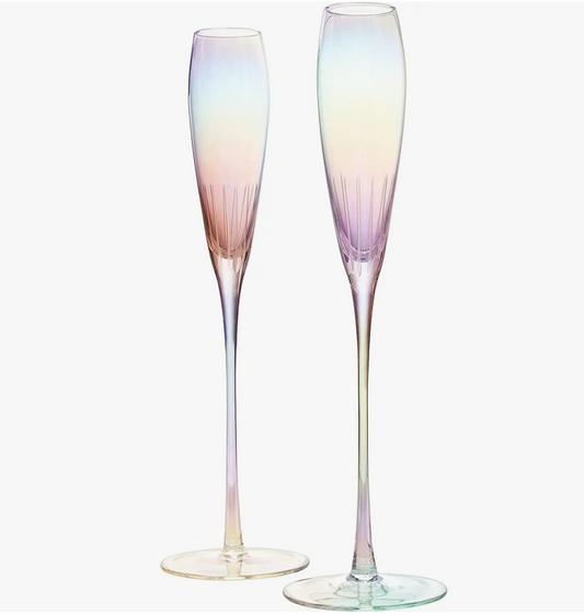 Parisian Iridescent Champagne Flutes