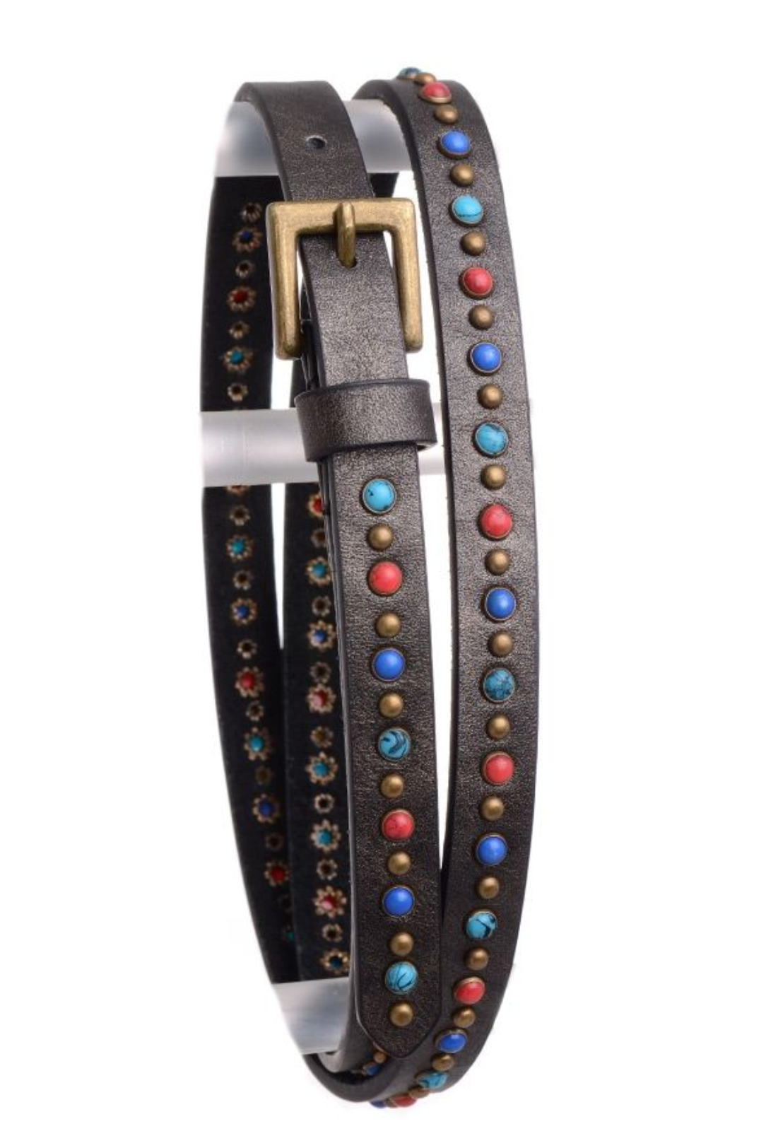 NARROW STUDDED BELT