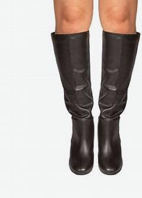 Malone Black Knee High Ruched Boot