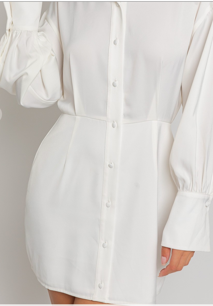 Button Down Satin Dress