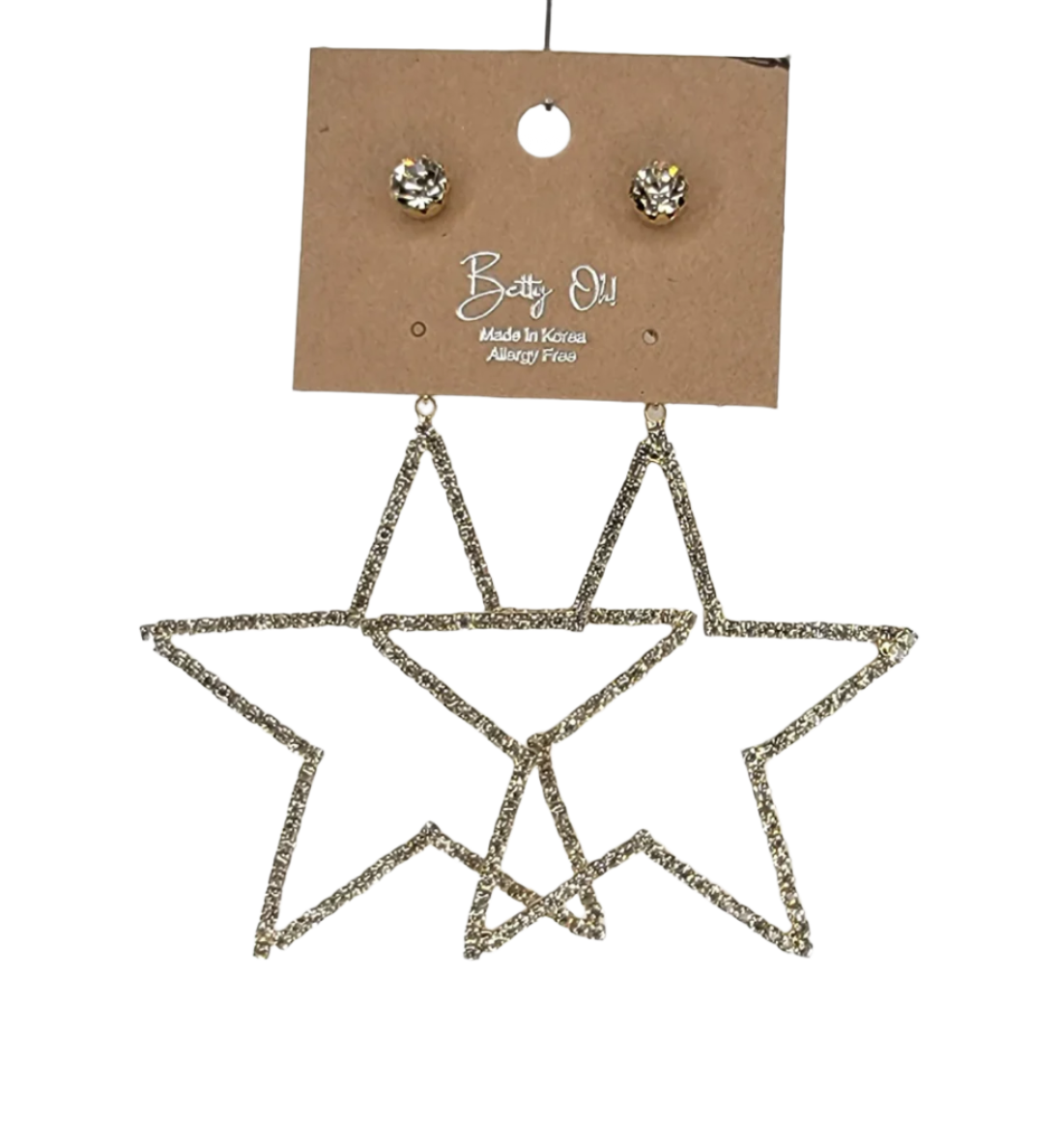 Silver Star Drop Earring