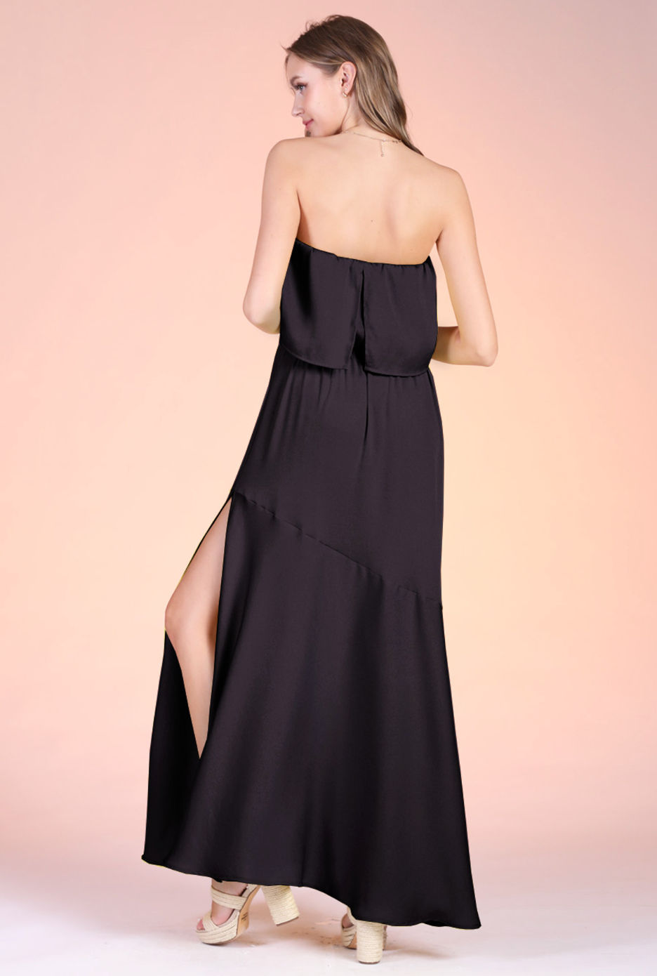 Silk Strapless Maxi Dress