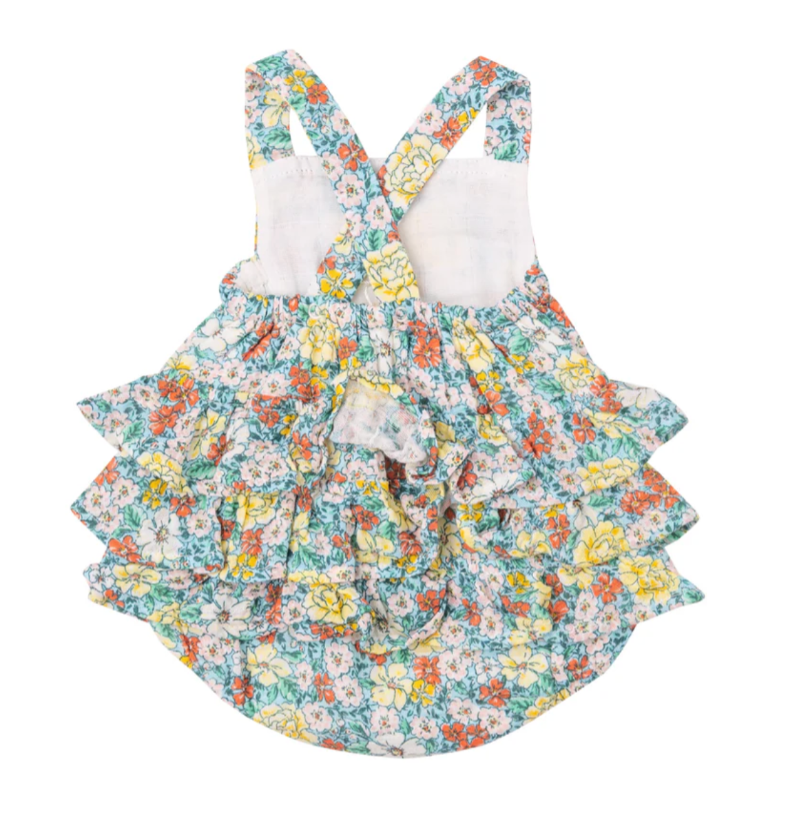 Angel Dear Kimono Ruffle Sunsuit Golden Peony